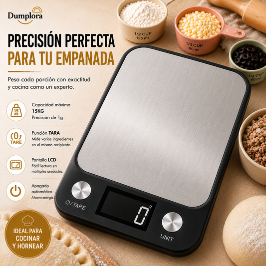 Balanza Digital – Porciones más Uniformes para tus Empanadas