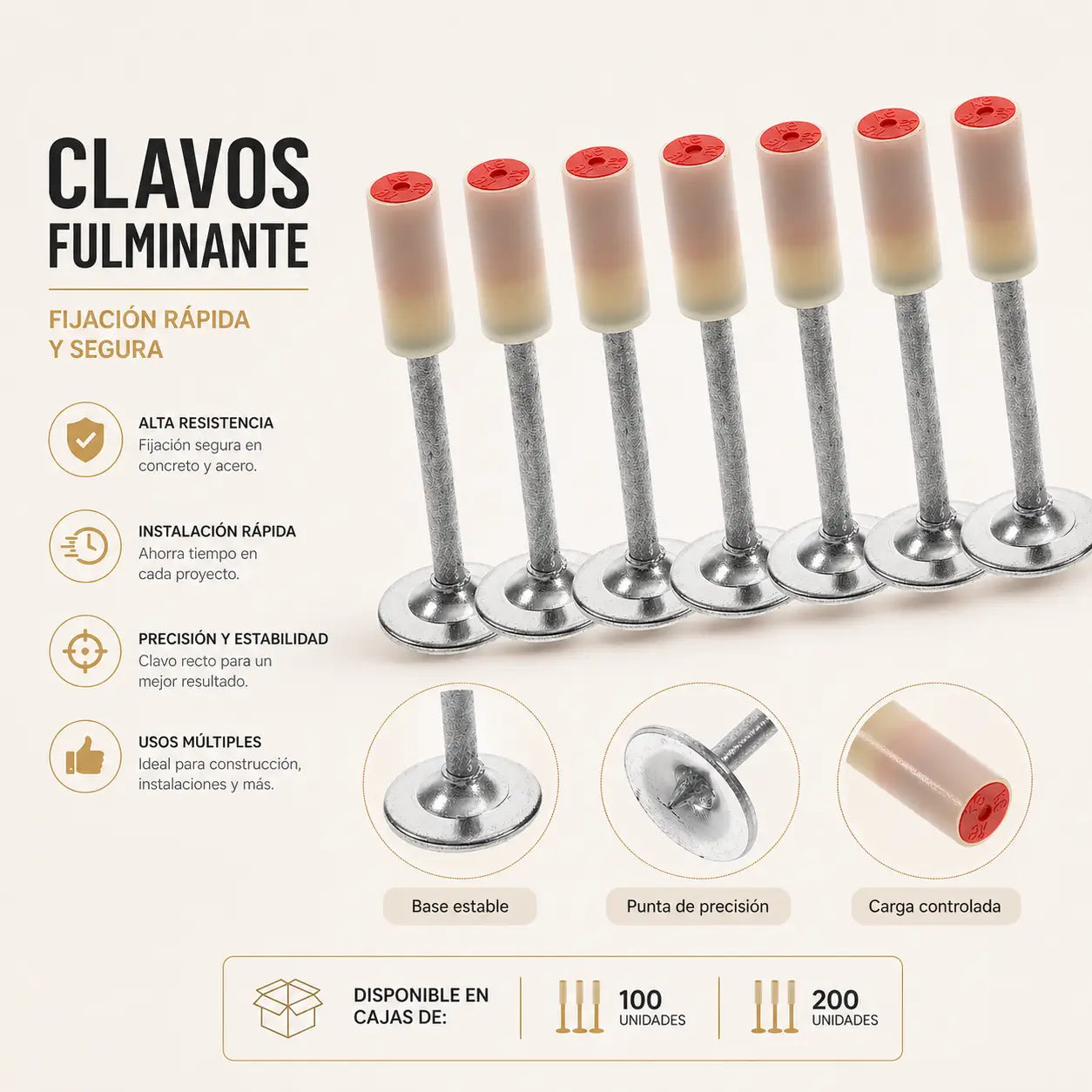 Clavos Fulminante 200 unidades