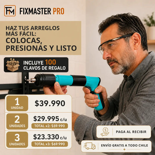 FixMaster Clavadora Manual Portátil - Incluye 100 Clavos de Regalo