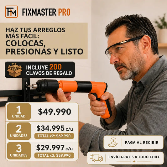 FixMaster Clavadora Manual Portátil - Incluye 200 Clavos de Regalo