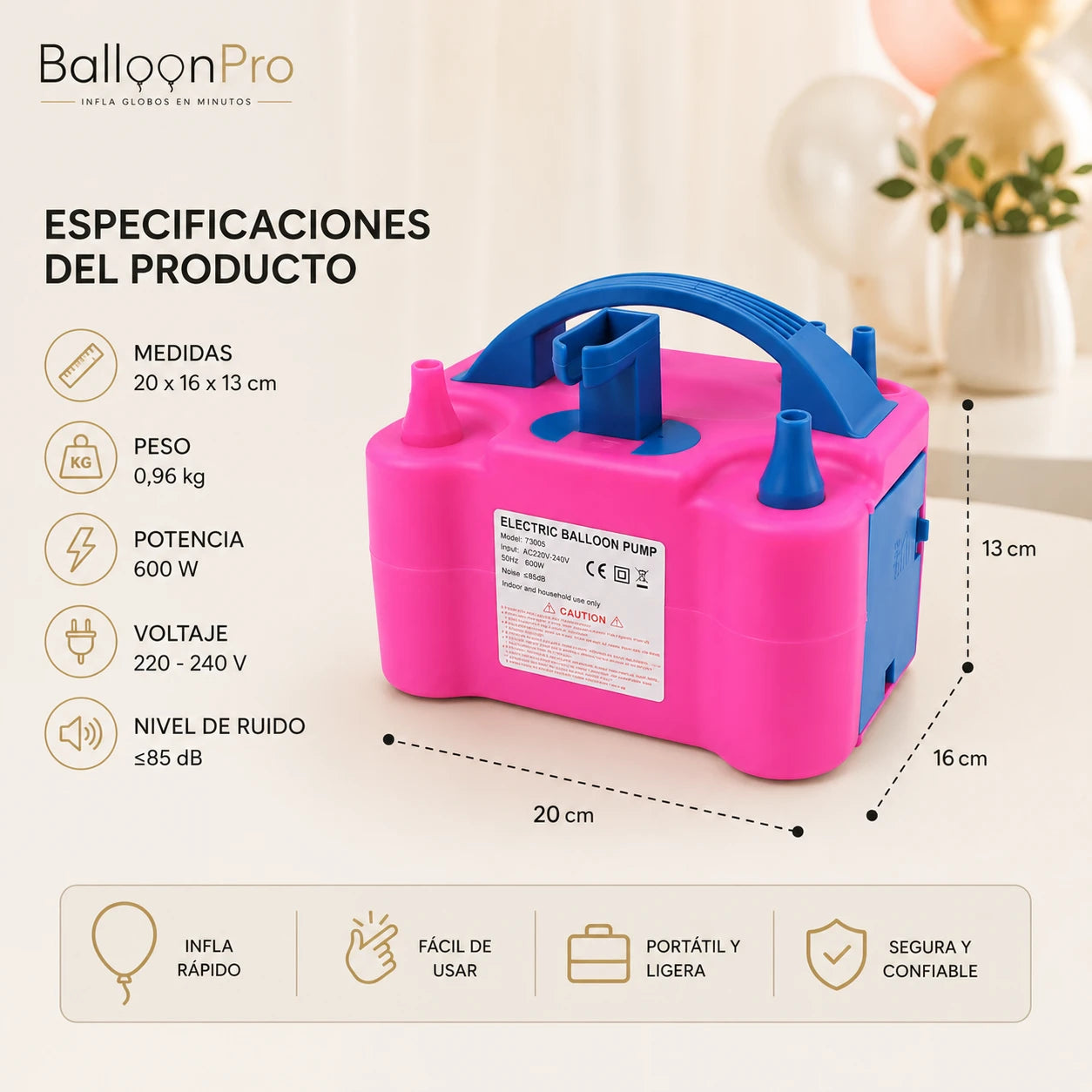 BalloonPro - Infla globos en minutos