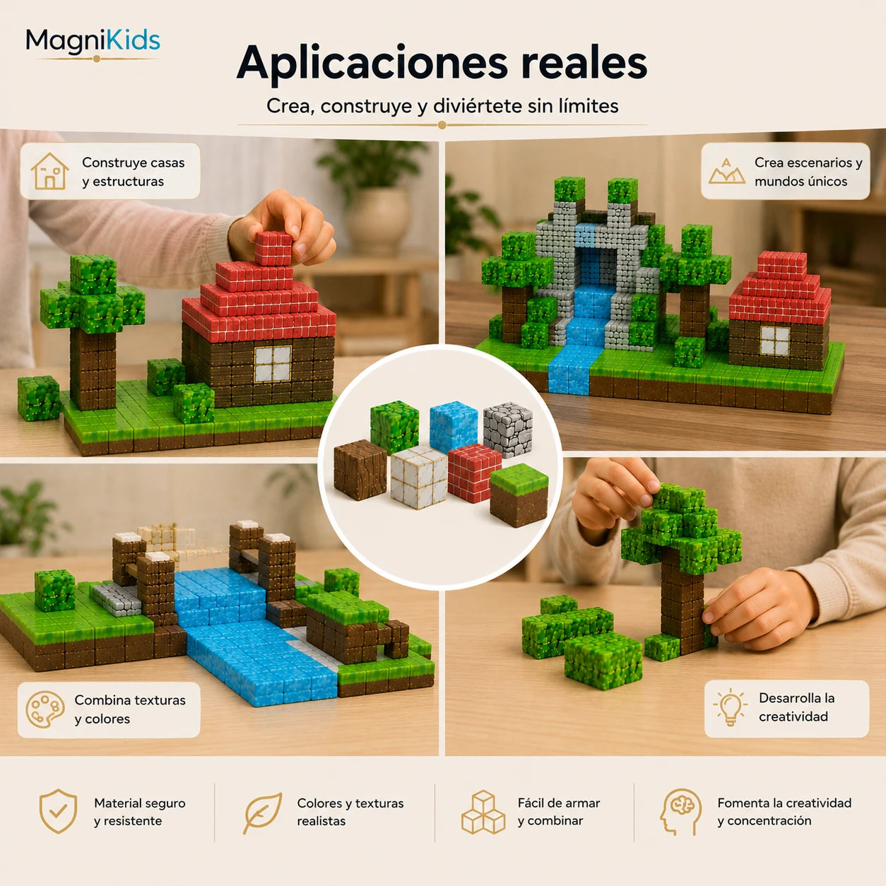 MagniKids – Construye, crea y aprende jugando - Bloques Magnéticos 75 piezas