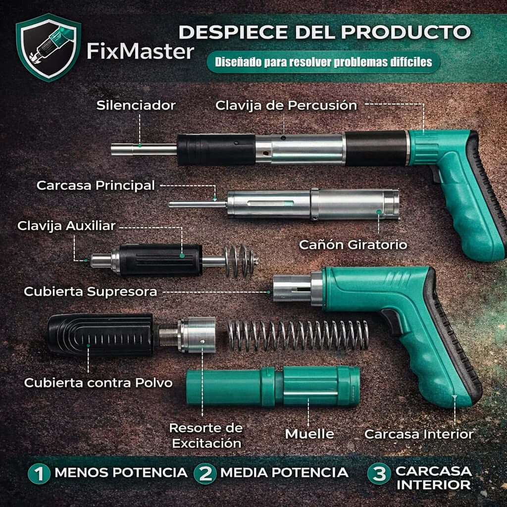 FixMaster Clavadora Manual Portátil - Incluye 100 Clavos de Regalo