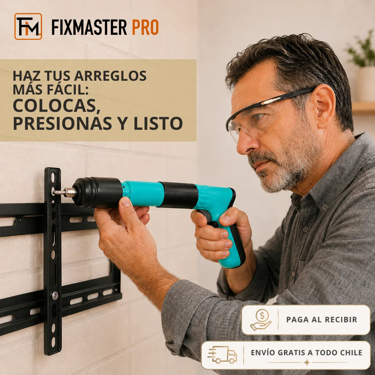 FixMaster Clavadora Manual Portátil - Incluye 200 Clavos de Regalo