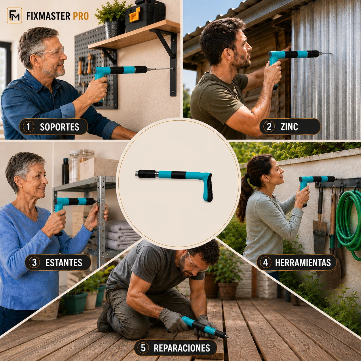 FixMaster Clavadora Manual Portátil - Incluye 100 Clavos de Regalo