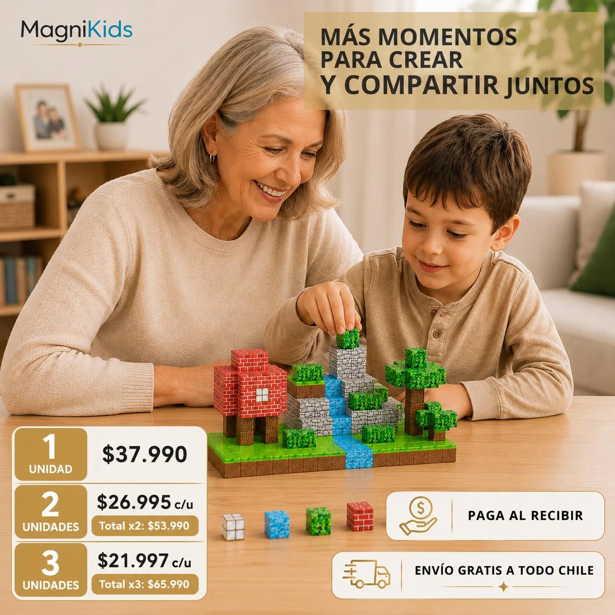MagniKids – Construye, crea y aprende jugando - Bloques Magnéticos 75 piezas