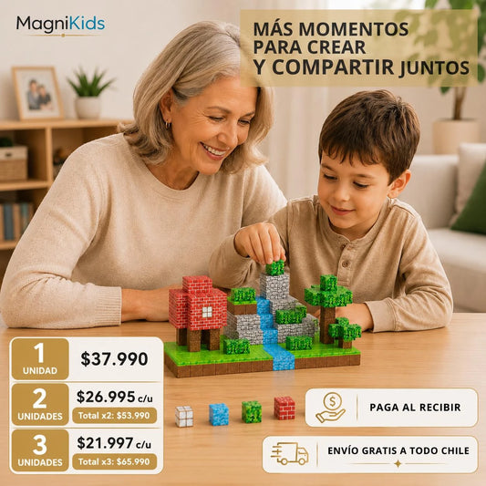 MagniKids – Construye, crea y aprende jugando - Bloques Magnéticos 75 piezas